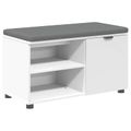 vidaXL Predsieňová lavica s vankúšom s poličkou Biely 80 x 38 x 46 cm
