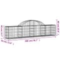 vidaXL Oblúkový gabionový kôš 18 ks 200x30x40/60 cm pozinkované železo