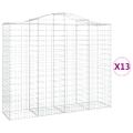 vidaXL Oblúkové gabiónové koše 13 ks 200x50x160/180 pozinkované železo