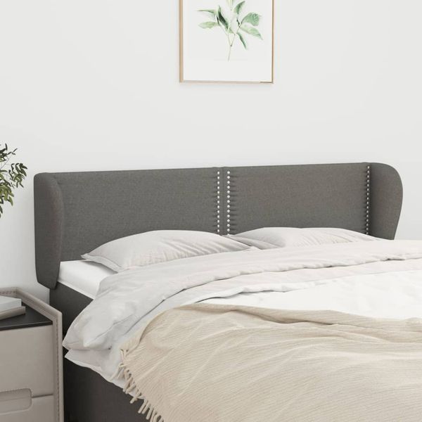vidaXL Čelo postele so záhybmi tmavosivé 147x23x78/88 cm látka