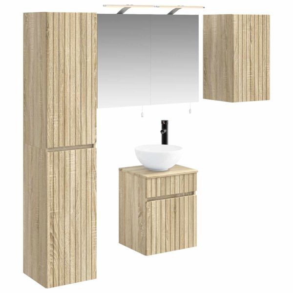 vidaXL Set kabinetov do kúpeľne 5 pcs Dub sonoma 40 x 10,5 x 60,5 cm