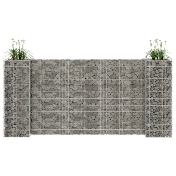 vidaXL Gabiónový kvetináč v tvare H, oceľový drôt 260x40x120 cm