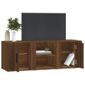 vidaXL TV skrinka hnedý dub 100x35x55 cm spracované drevo