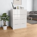 vidaXL Komoda, lesklá biela 60x35x80 cm, kompozitné drevo