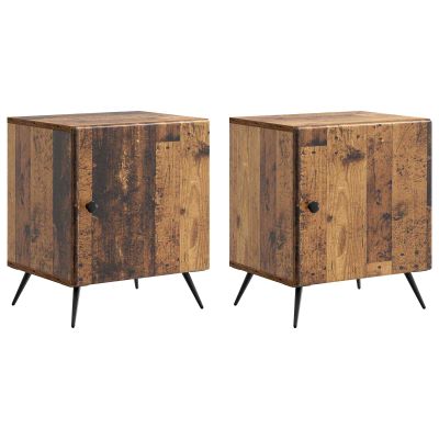 vidaXL Nočný stolík 2 pcs Staré drevo 43 x 34,5 x 50 cm