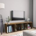 vidaXL Knižnica/TV skrinka dymový dub 143x30x36 cm spracované drevo