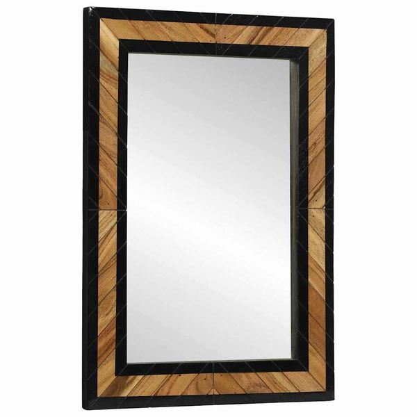 vidaXL Nástenné zrkadlo Obdĺžnikový Čierna a Hnedá 70 x 2 x 70 cm