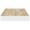 vidaXL Plávajúce nástenné police 2ks dubové a biele 80x23,5x3,8 cm MDF