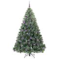 vidaXL Umelý vianočný stromček s 300 LED-i Zelená 210 cm PE a PVC