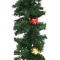 vidaXL Vianočné girlandy 4 ks s guľami zelené 270 cm PVC