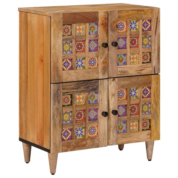 vidaXL Servírovacia skriňa s úložiskom Prírodná 60 x 33 x 75 cm