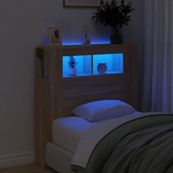 vidaXL Čelo s LED dub sonoma 100x18,5x103,5 cm kompozitné drevo