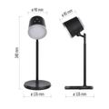 LED stolná lampa ABBIE, dobíjacia, čierna