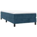 vidaXL Posteľný rám s boxspringom tmavomodrá 90x190 cm zamat