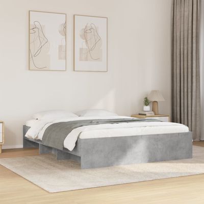 vidaXL Posteľný rám betónový sivý 150x200 cm kompozitné drevo