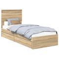 vidaXL Úložná posteľ Sonoma dub 75 x 190 cm Kompozitné drevo