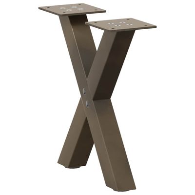 vidaXL Nohy konferenčného stolíka v tvare X, 2 ks, prírodná oceľ, 30 x (30-31) cm, oceľ