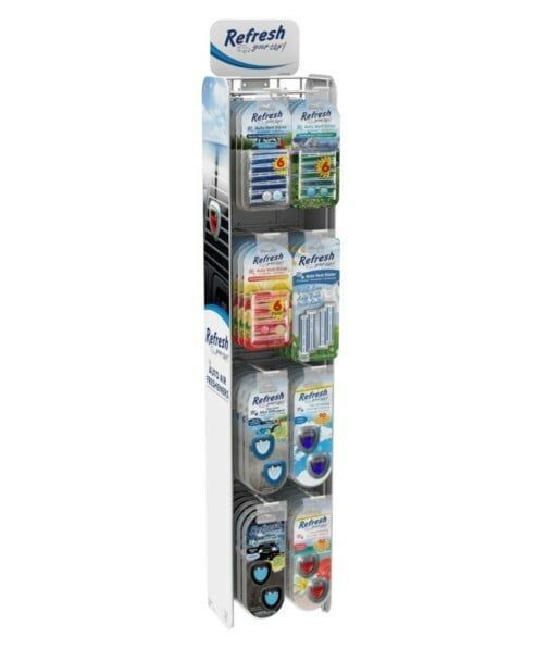 R-SDK-8F California Scents REFRESH Stojan SIDEKICK 8-FACING MAX SKU CAPACITY: 64 6-PACK VENT STICKS
