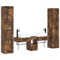 vidaXL Sada kúpeľňového nábytku 5 ks Dymový dub 33 x 34,5 x 160 cm