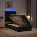 vidaXL LED úložná posteľ s matracom Čierna 100 x 200 cm Zamat
