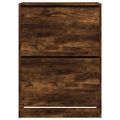 vidaXL Botník s 2 výklopnými zásuvkami dymový dub 80x42x108 cm