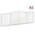 vidaXL Oblúkové gabionové koše 2 ks 400x30x120/140 cm pozink. železo
