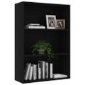 vidaXL Knižnica s 3 policami, čierna 80x30x114 cm, drevotrieska