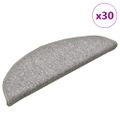 vidaXL Schodové rohože 30 ks 56x17x3 cm svetlosivé polkruhové