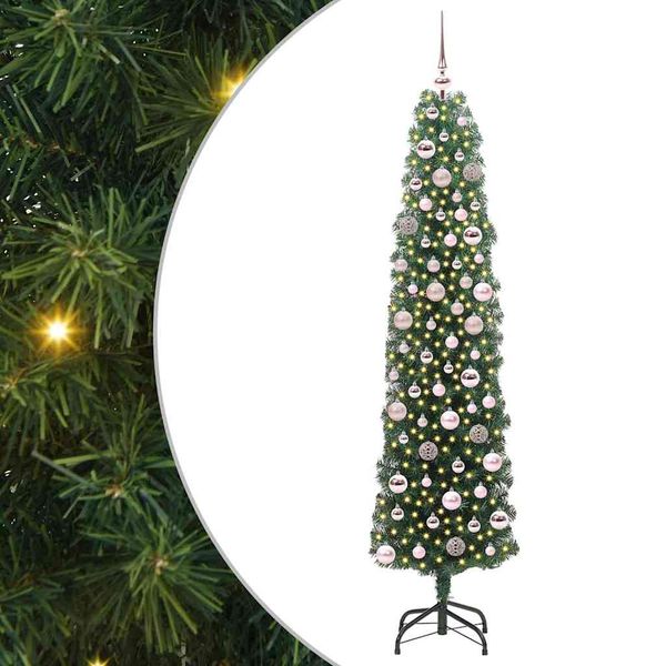 vidaXL Umelý vianočný stromček Zelená 180 cm PVC, oceľ a plast