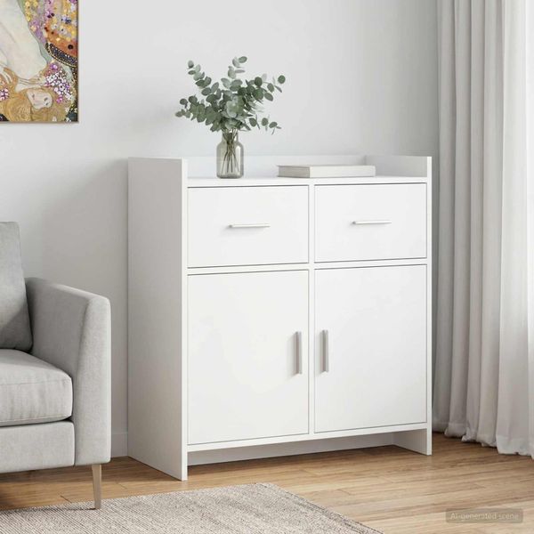 vidaXL Servírovacia skriňa Biela 75 x 36 x 80 cm Kompozitné drevo