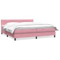 vidaXL Posteľný rám boxsping s matracom ružový 200x220 cm zamat