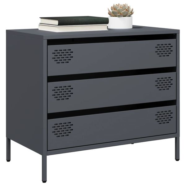 vidaXL Komoda antracitová 68x39x58,5 cm oceľ valcovaná za studena