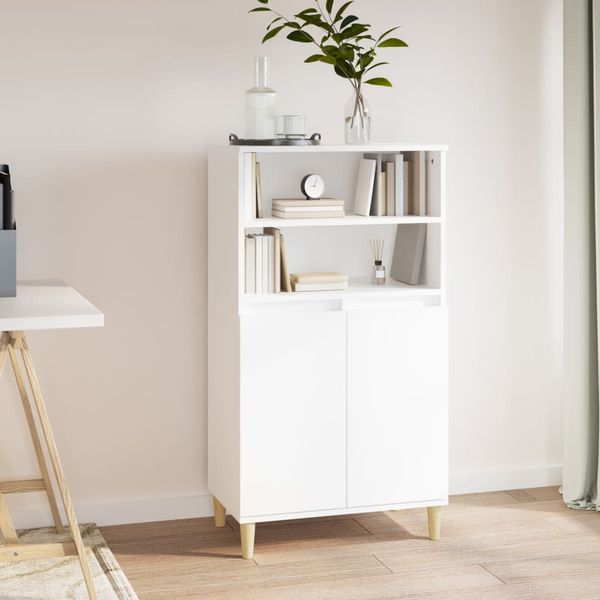 vidaXL Vysoká skrinka biela 60x36x110 cm spracované drevo