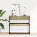 vidaXL Konzolový stolík dub sonoma 90x35x80 cm kompozitné drevo