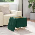 vidaXL Ottoman s Úložným Priestorom Tmavozelená 40 x 40 x 45 cm Zamat