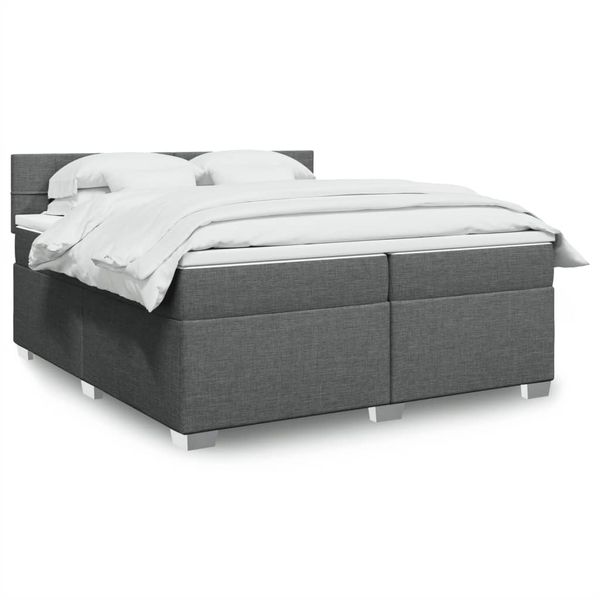 vidaXL Boxspring posteľ s matracom tmavosivá 200x200 cm látka