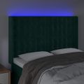 vidaXL Čelo postele s LED tmavozelené 147x16x118/128 cm zamat