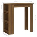 vidaXL Barový stôl+regál, hnedý dub 102x50x103,5 cm, kompozitné drevo