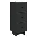 vidaXL Zásuvkový kabinet Čierna 33 x 34,5 x 90 cm Kompozitné drevo