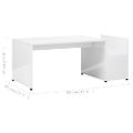 vidaXL Konferenčný stolík lesklý biely 90x45x35 cm drevotrieska