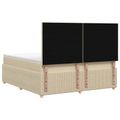 vidaXL Posteľ boxspring s matracom Krémová 140 x 190 cm Látka