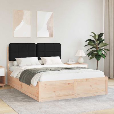 vidaXL Rám postele s čalúneným čelom Čierna 150 x 200 cm