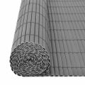 vidaXL Obojstranný záhradný plot, PVC 90x500 cm, sivý
