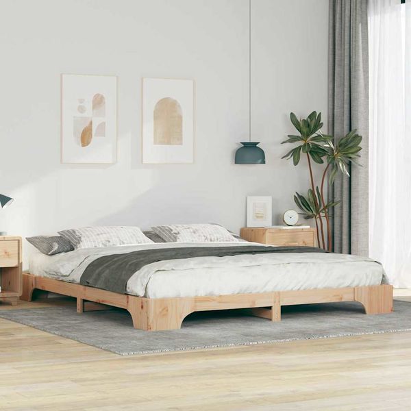 vidaXL Rám postele Hnedá 200 x 220 cm Masívne borovicové drevo