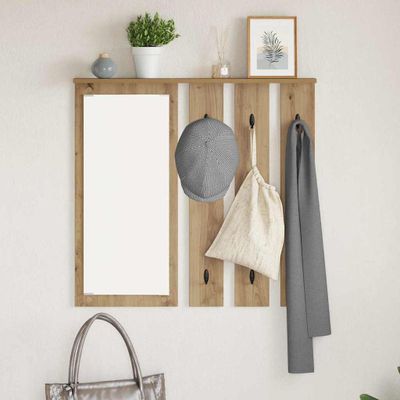 vidaXL Vešiak na stenu dub artisan 84 x 10 x 80 cm Kompozitné drevo