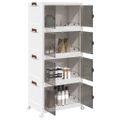 vidaXL stohovateľný úložný box kolesami 4poschodový 75L 64x40x141,5 cm