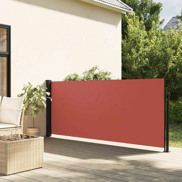 vidaXL Zaťahovacia bočná markíza, tehlová 120x600 cm