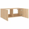 vidaXL TV nástenná skrinka s LED svetlami dub sonoma 100x35x41 cm