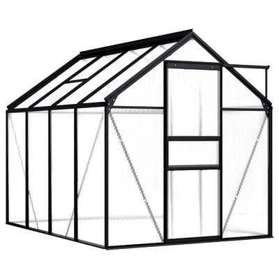 vidaXL Skleník, antracitový, hliník 4,75 m²