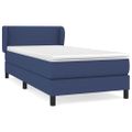 vidaXL Posteľný rám boxspring s matracom modrý 90x190 cm látka